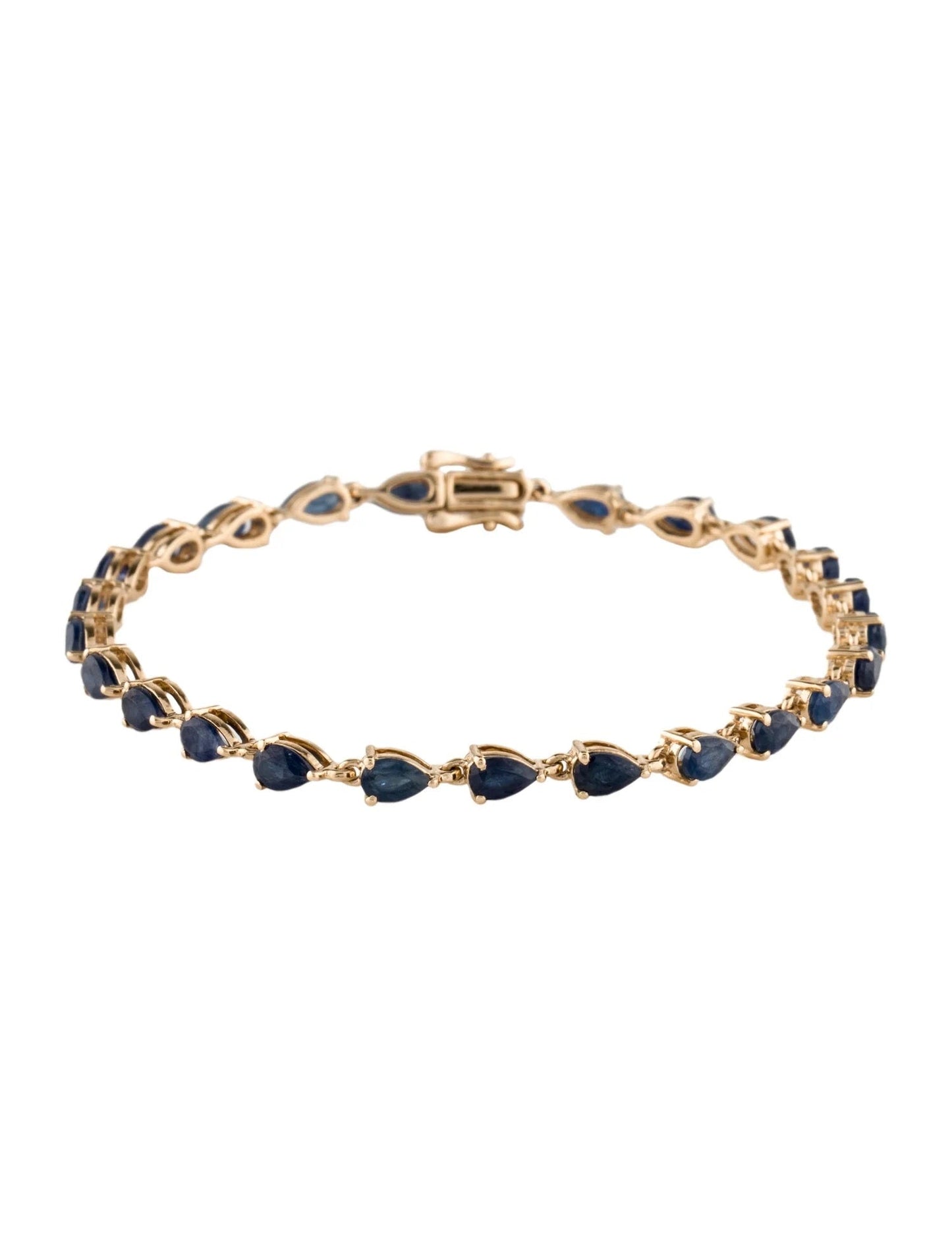 14K 7.80ctw Sapphire Link Bracelet