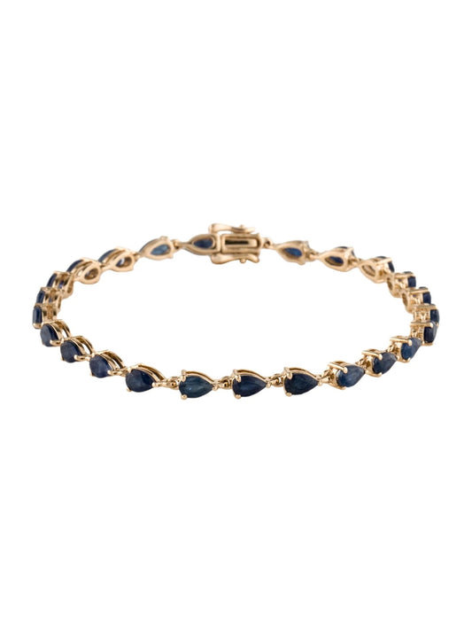 14K 7.80ctw Sapphire Link Bracelet