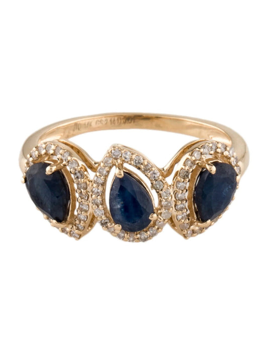 14K 2.14ctw Sapphire & Diamond Band