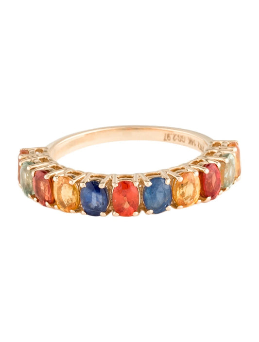 14K 2.97ctw Sapphire Half Eternity Band