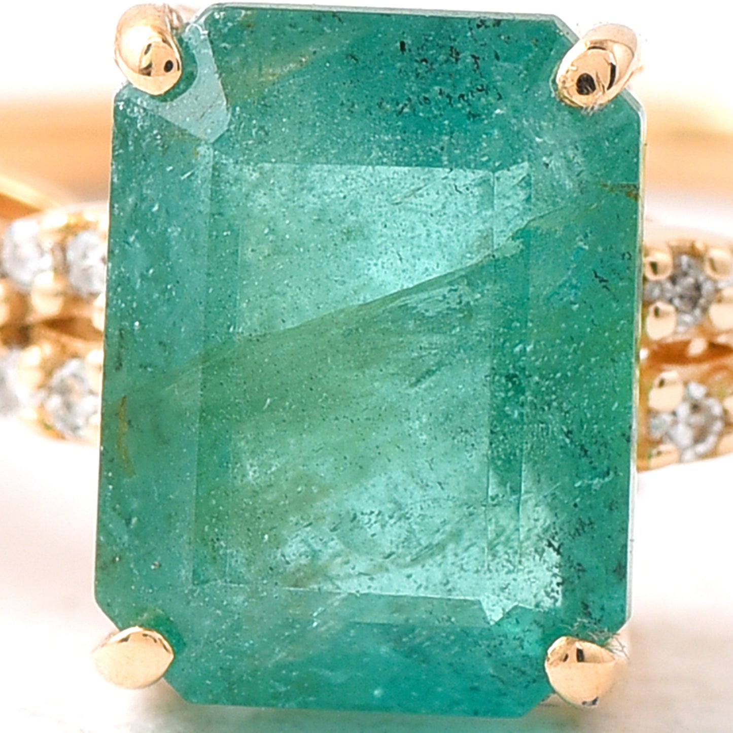 2.11 Ct Octagon Emerald 14K Gold Ring
