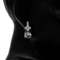 3.83 Ct Round Lab Grown Diamond 14K Gold Earrings