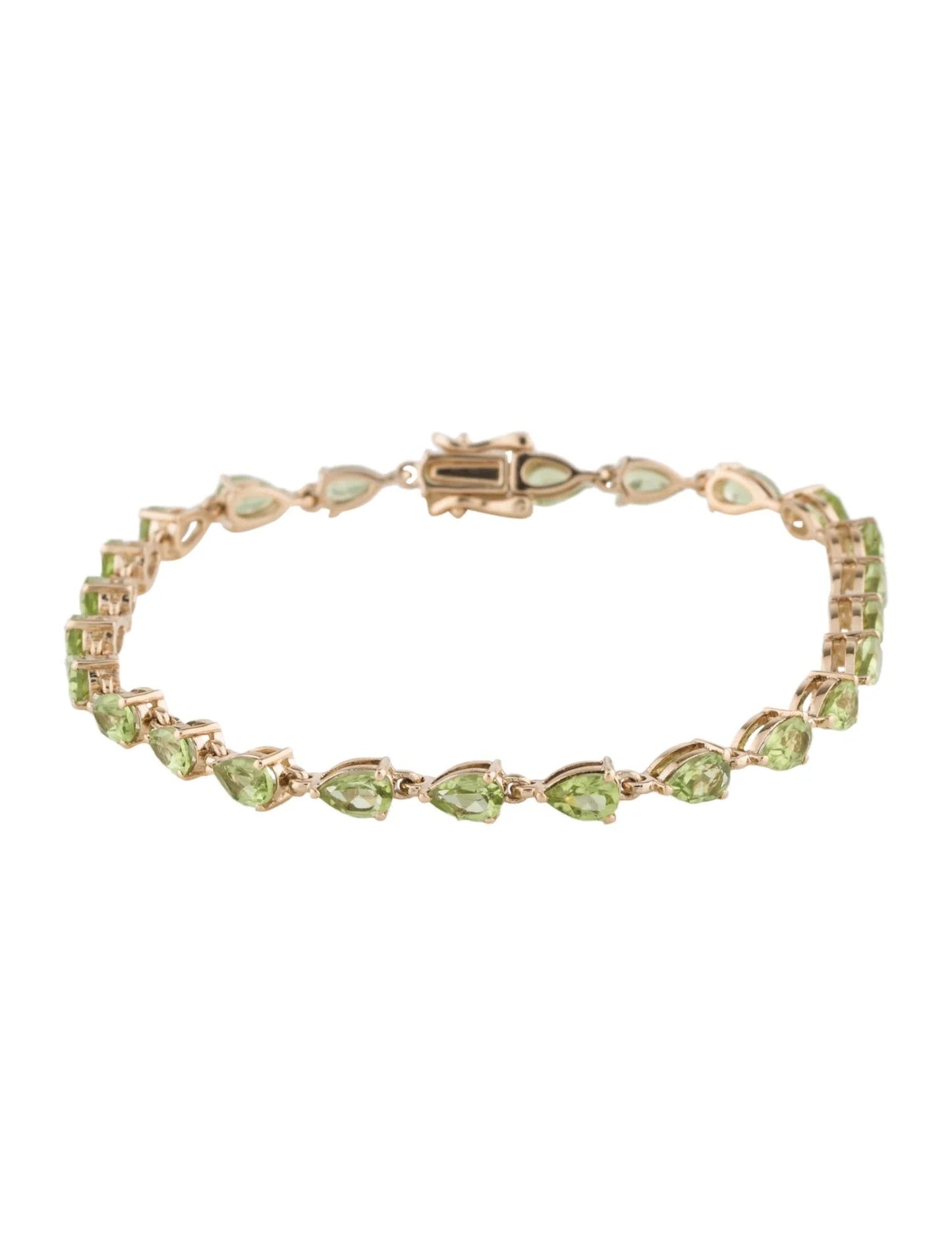 14K Peridot Link Bracelet