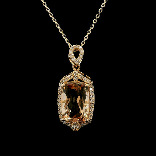 2.40 Ct Cushion Oregon Sunstone 14K Gold Pendant