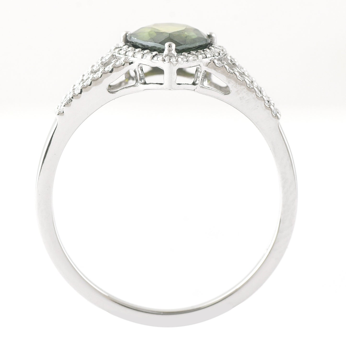 1.71 Ct Pear Mixed Cut Natural Green Sapphire 950 Platinum Ring