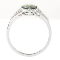1.71 Ct Pear Mixed Cut Natural Green Sapphire 950 Platinum Ring