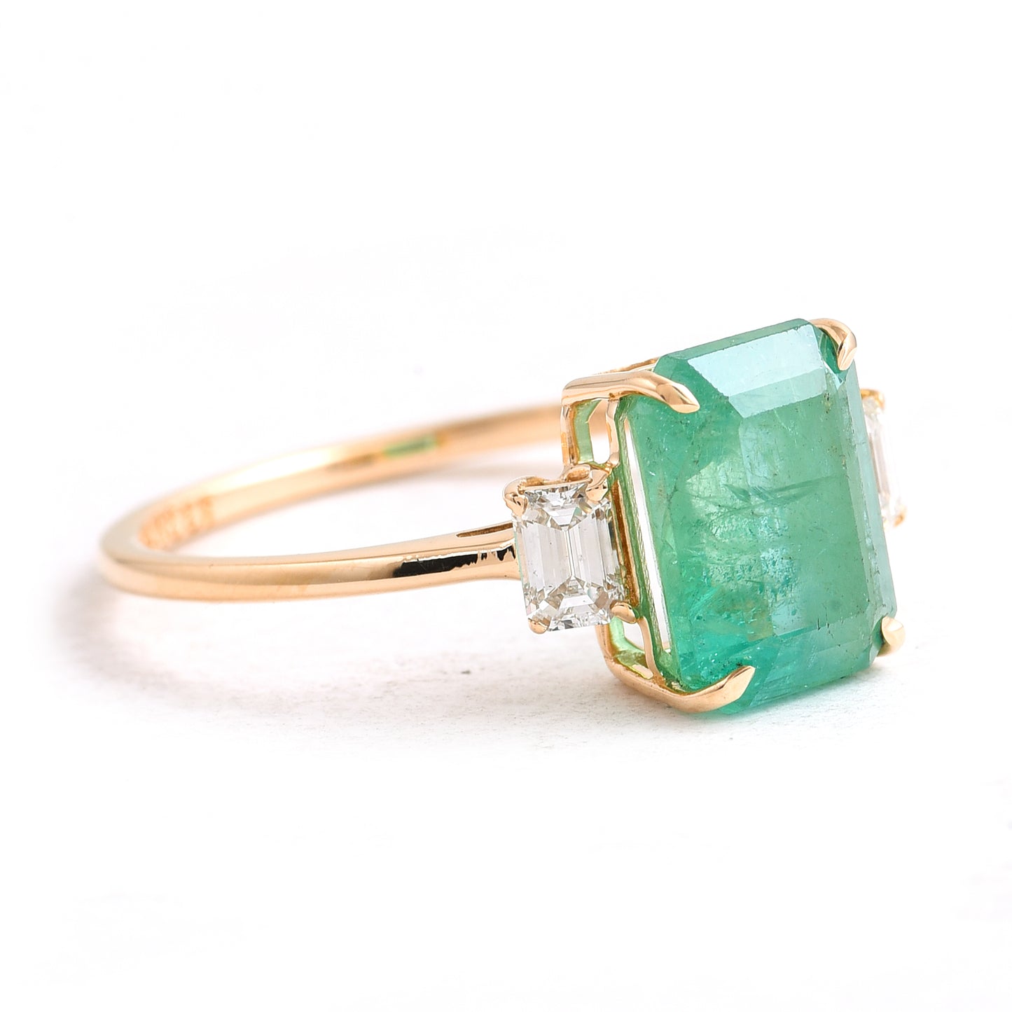 2.58 Ct Octagon Emerald 14K Gold Ring