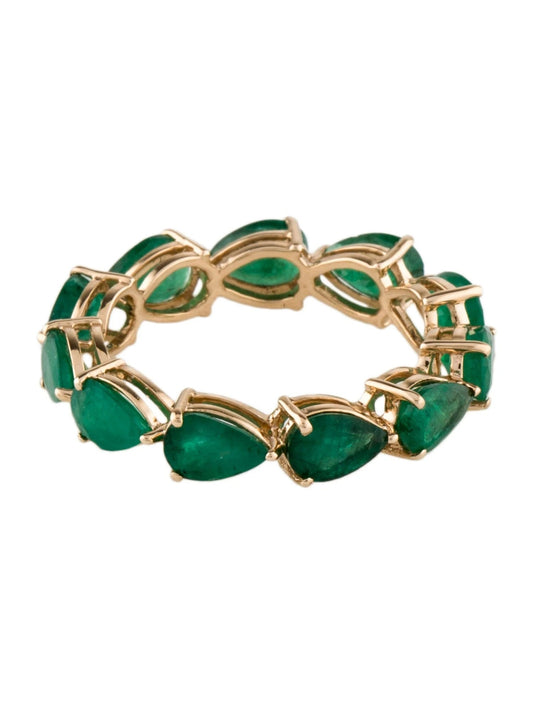 14K 4.16ctw Emerald Eternity Band