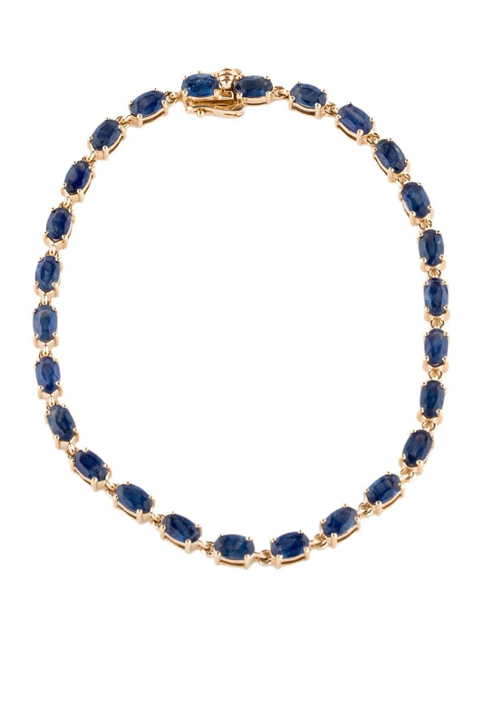 14K 7.97ctw Sapphire Link Bracelet
