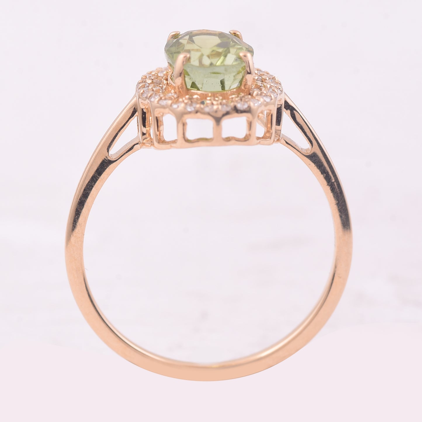 1.73 Ct Oval Mixed Cut Natural Green Tourmaline 14K Gold Ring
