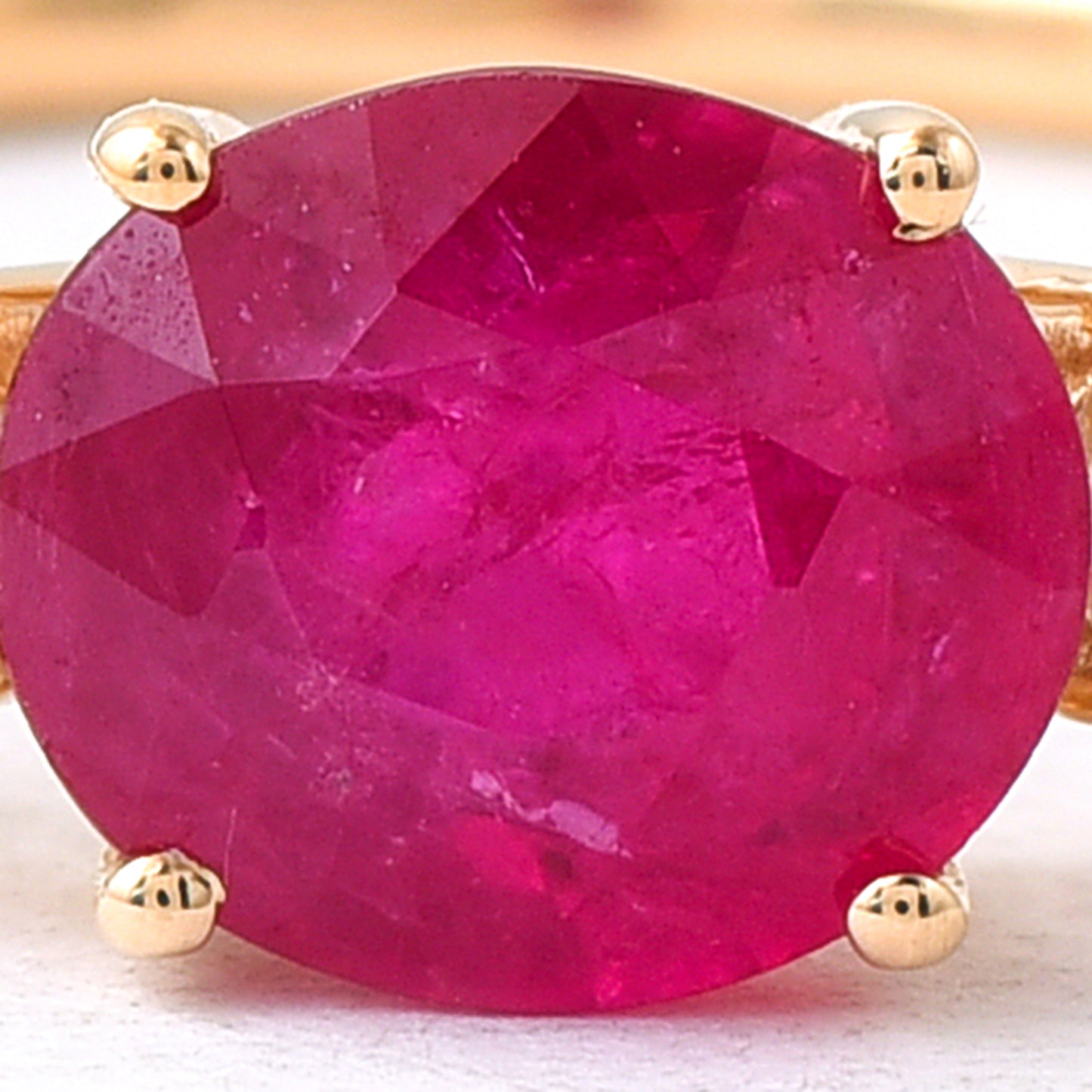 1.24 Ct Oval Mixed Cut Natural Ruby 14K Gold Ring