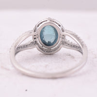 1.50 Ct Oval Cabochon Cut Natural Tourmaline 950 Platinum Ring