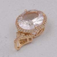 3.66 Ct Oval Morganite 9K Gold Pendant