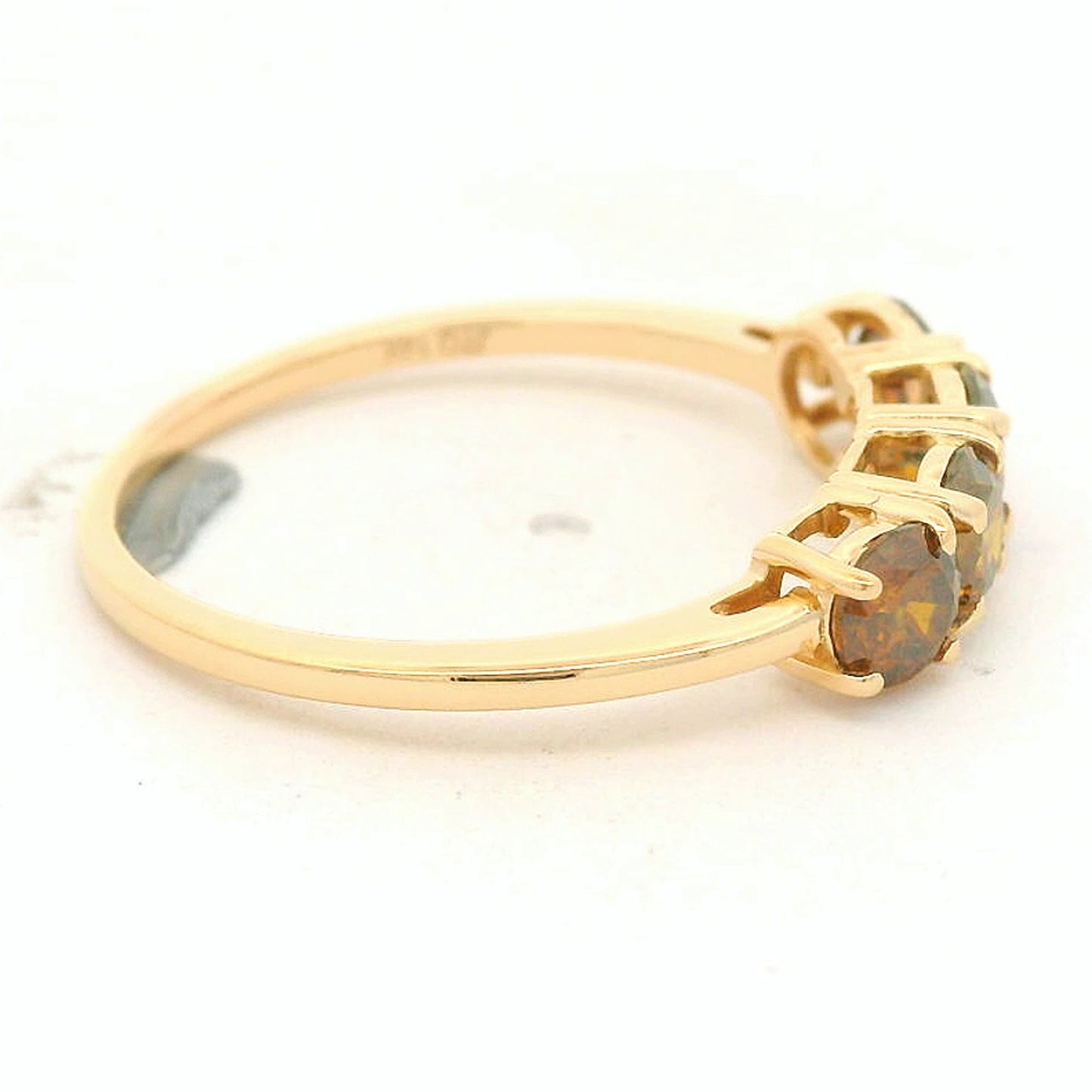 1.07 Ct Round Red Diamond 14K Gold Ring