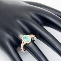 1.25 Ct Oval Mixed Cut Natural Emerald 14K Gold Ring