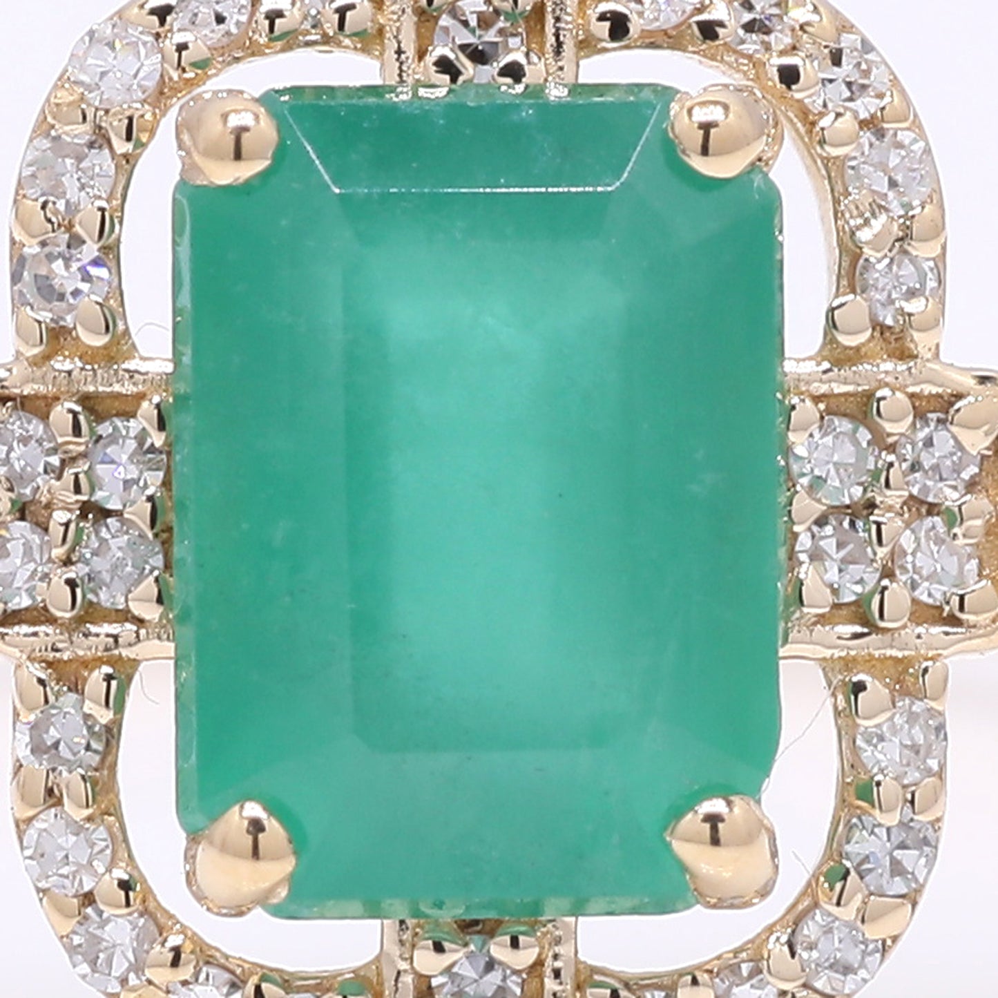 1.73 Ct Octagon Step Cut Natural Emerald 14K Gold Ring
