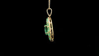 3.43 Ct Oval Emerald 14K Gold Pendant