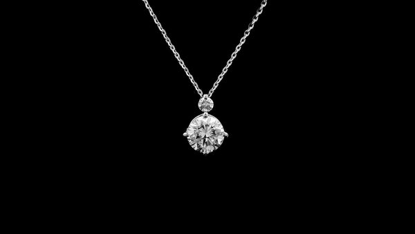1.08 Ct Round Lab Grown Diamond 14K Gold Pendant