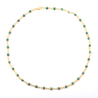15.68 Ct Round Dyed Emerald 925 Sterling Silver Necklace