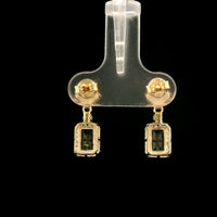 1.52 Ct Octagon Tourmaline 14K Gold Earrings