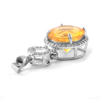 2.46 Ct Round Mixed Cut Natural Fire Opal 950 Platinum Pendant