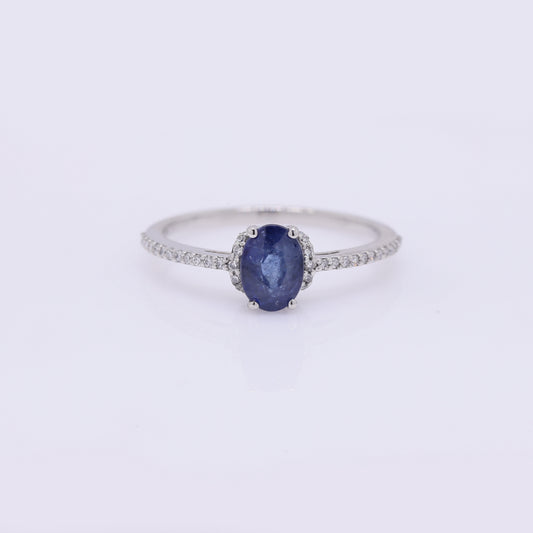 1.20 Ct Oval Mixed Cut Natural Sapphire 950 Platinum Ring