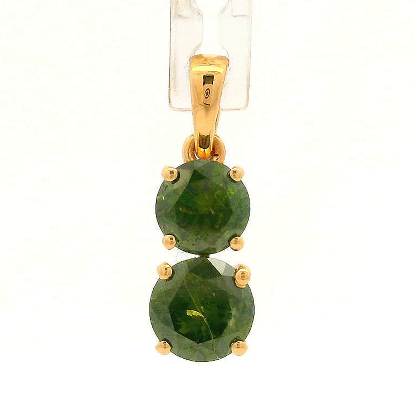 1.07 Ct Round Green Diamond 14K Gold Pendant