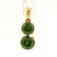 1.07 Ct Round Green Diamond 14K Gold Pendant