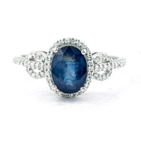 2.48 Ct Oval Mixed Cut Natural Sapphire 950 Platinum Ring