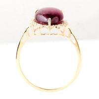4.91 Ct Pear Cabochon Natural Tourmaline 14K Gold Ring
