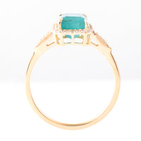 1.94 Ct Octagon Step Cut Natural Emerald 14K Gold Ring