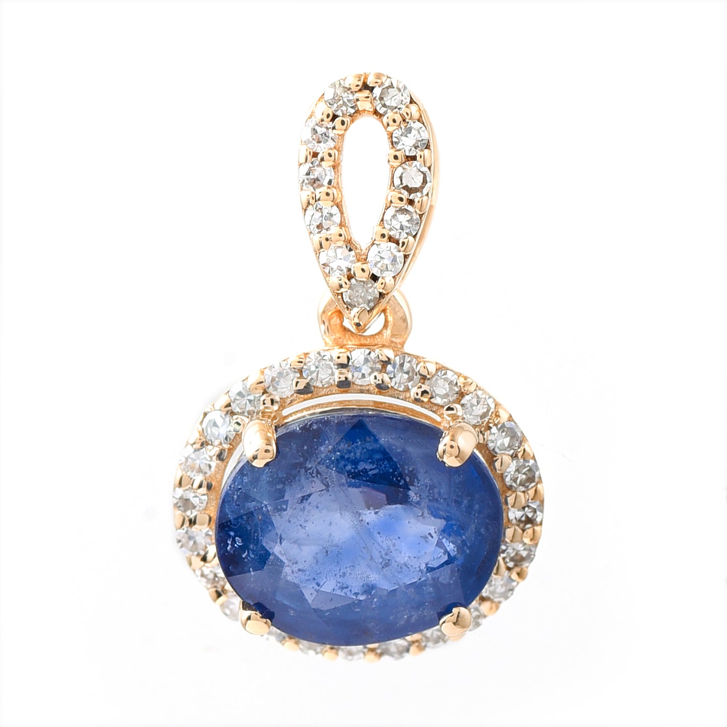 1.51 Ct Oval Sapphire 14K Gold Pendant