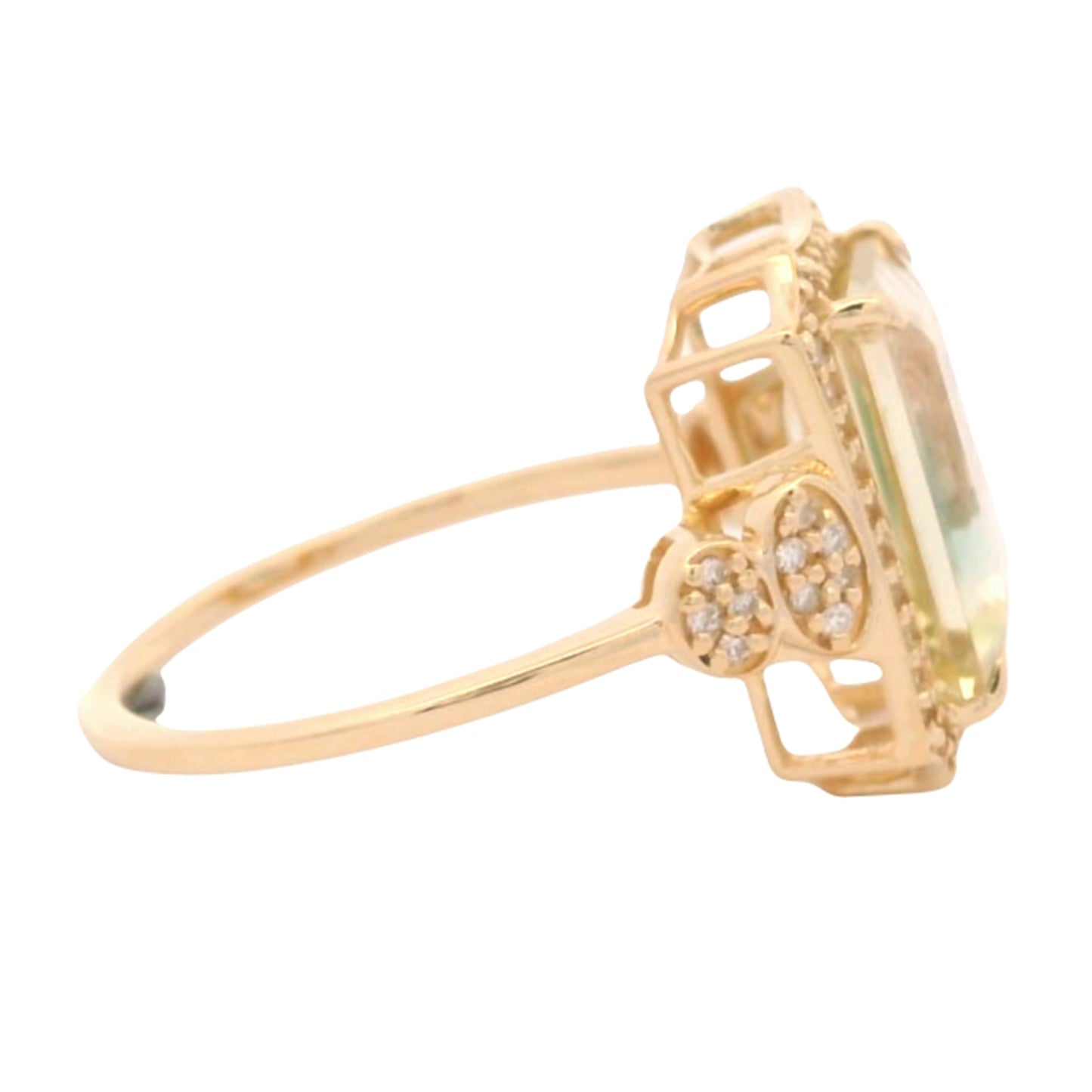 3.58 Ct Octagon Oregon Sunstone 14K Gold Ring