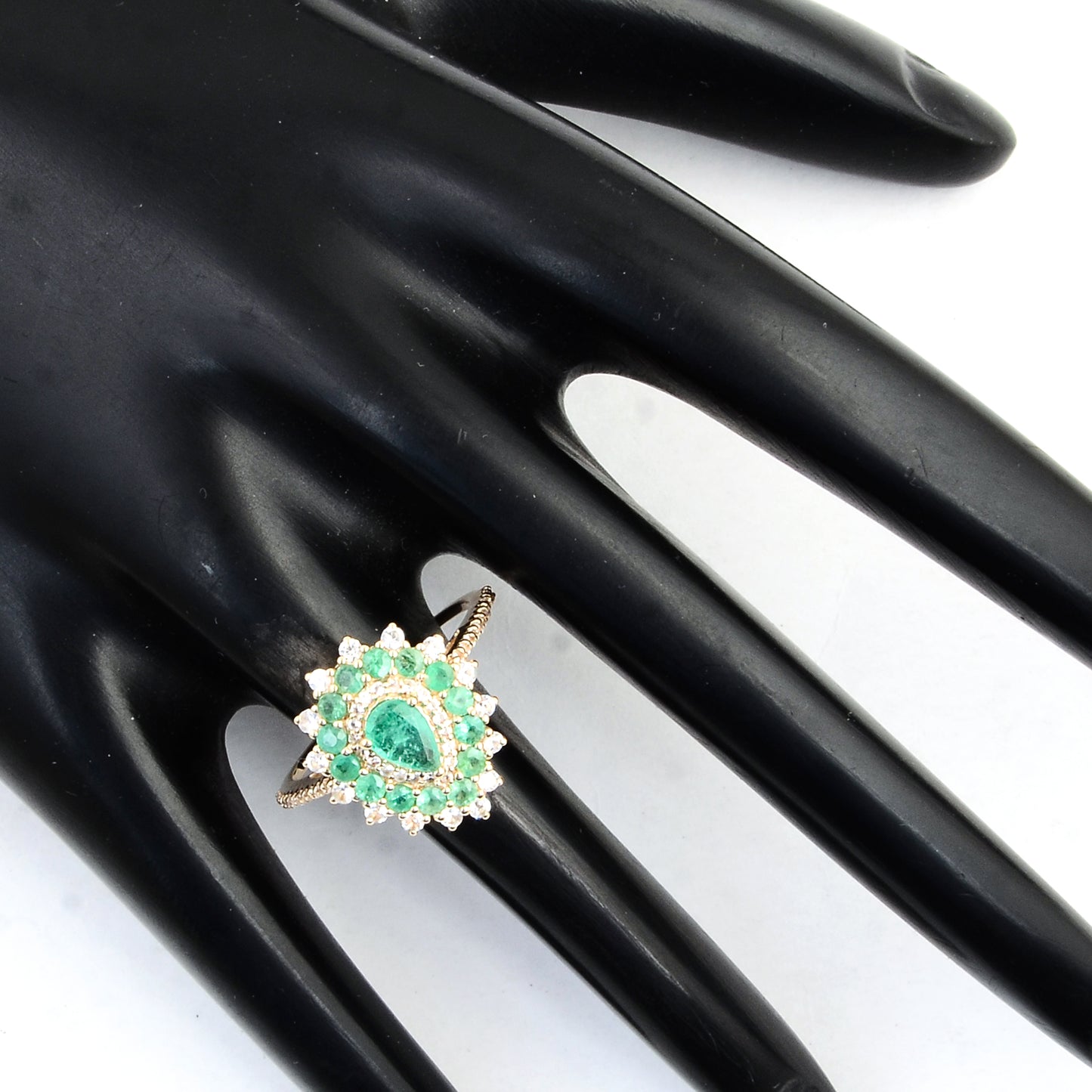 1.34 Ct Pear Emerald 14K Gold Ring