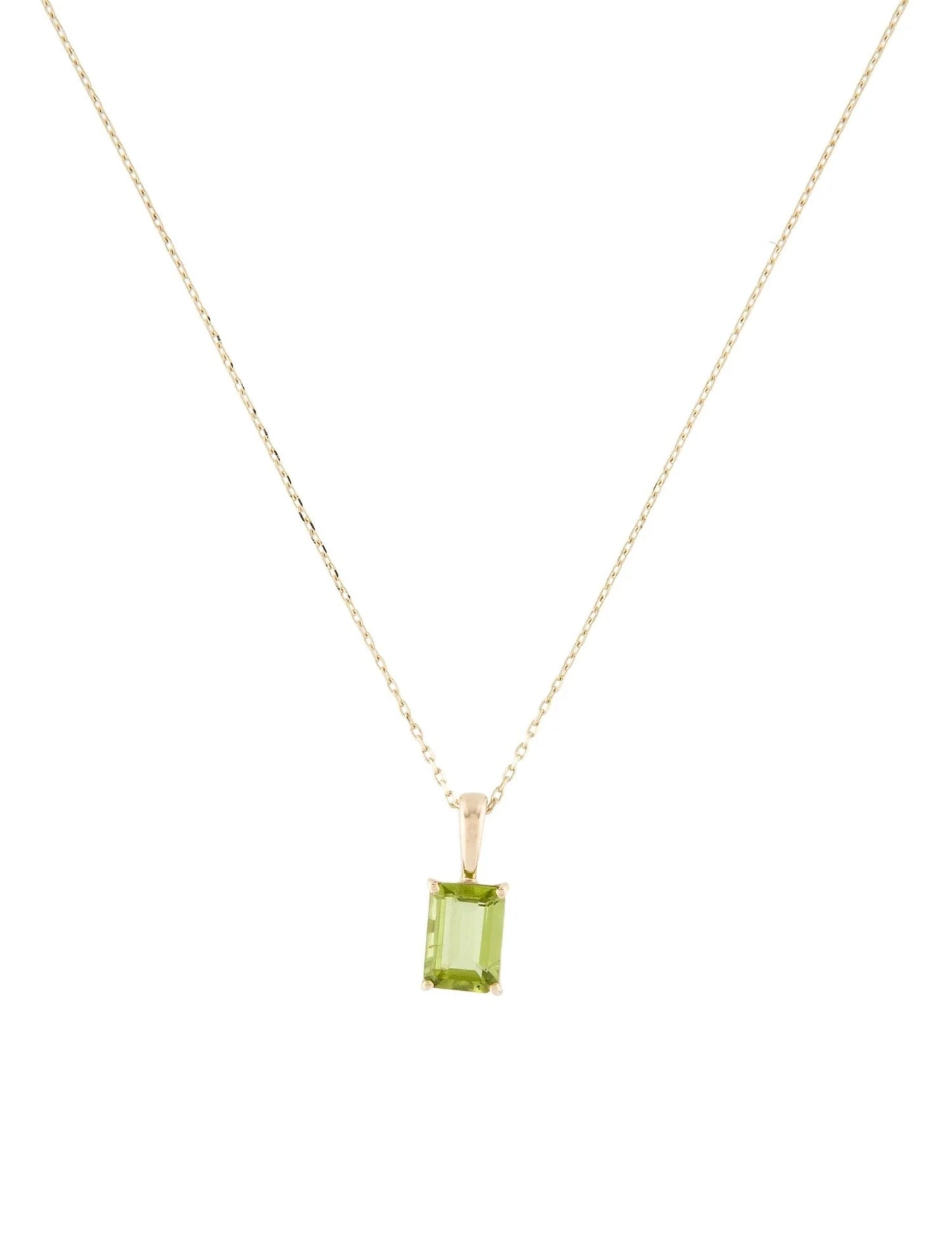 14K Peridot Pendant Necklace