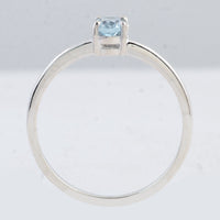 0.45 Ct Oval Swiss Blue Topaz 925 Sterling Silver Ring