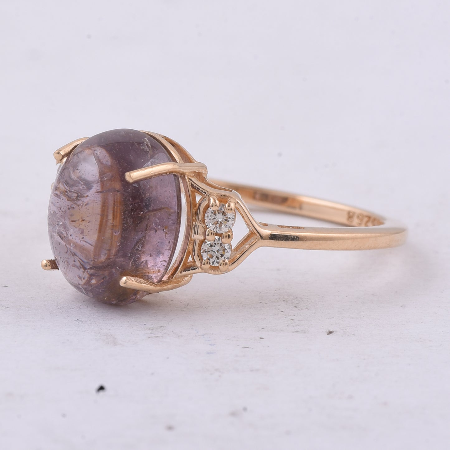 5.48 Ct Oval Cabochon Cut Natural Spinel 14K Gold Ring