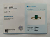 1.71 Ct Octagon Step Cut Natural Emerald 14K Gold Ring