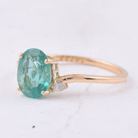 1.18 Ct Oval Natural Emerald 14K Gold Ring