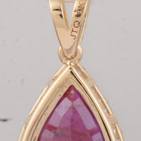 3.49 Ct Pear Ruby 9K Gold Pendant