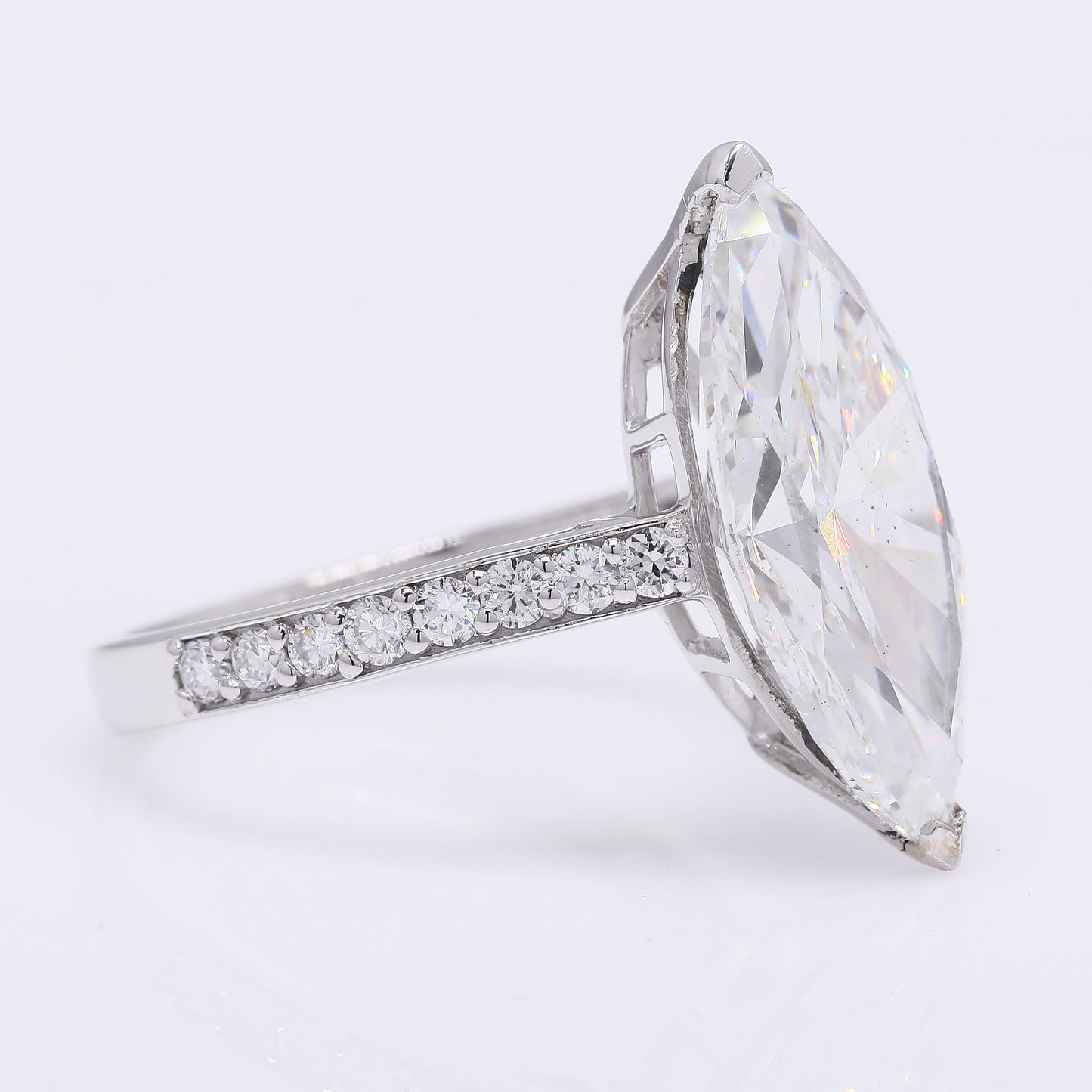 6.22 Ct Marquise Brilliant Lab Grown Diamond 950 Platinum Ring