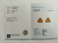 1.60 Ct Triangle Mixed Cut Natural Fire Opal 14K Gold Earrings
