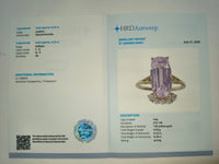 8.48 Ct Cushion Natural Kunzite 14K Gold Ring