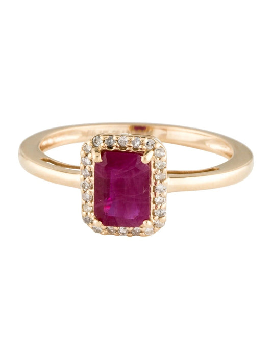 14K 1.03ct Ruby & Diamond Cocktail Ring