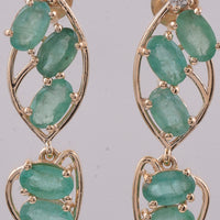 2.51 Ct Oval Natural Emerald 14K Gold Earrings