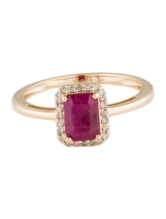 14K 1.03ct Ruby & Diamond Cocktail Ring