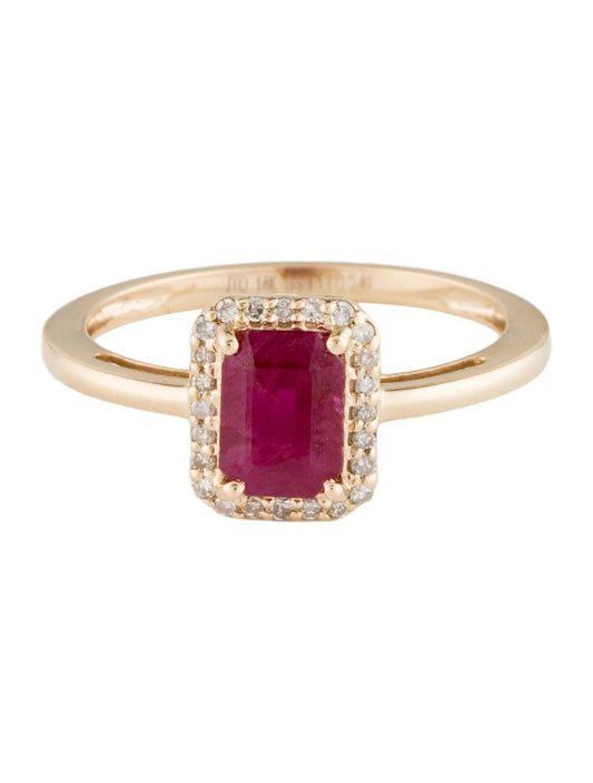 14K 1.22ct Ruby & Diamond Cocktail Ring