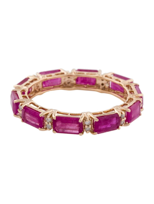 14K Ruby & Diamond Eternity Band