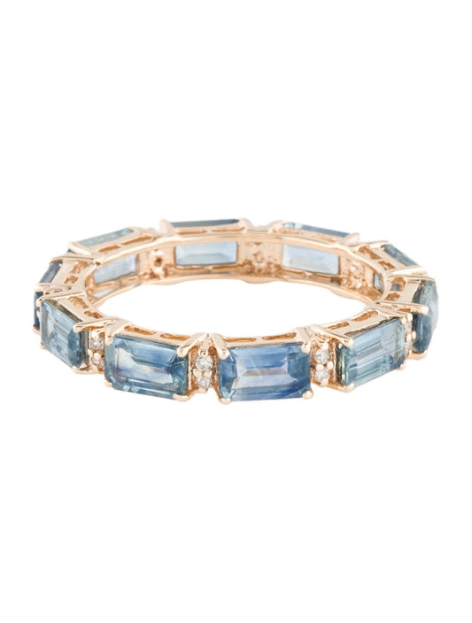 14K 2.48ctw Sapphire & Diamond Eternity Band