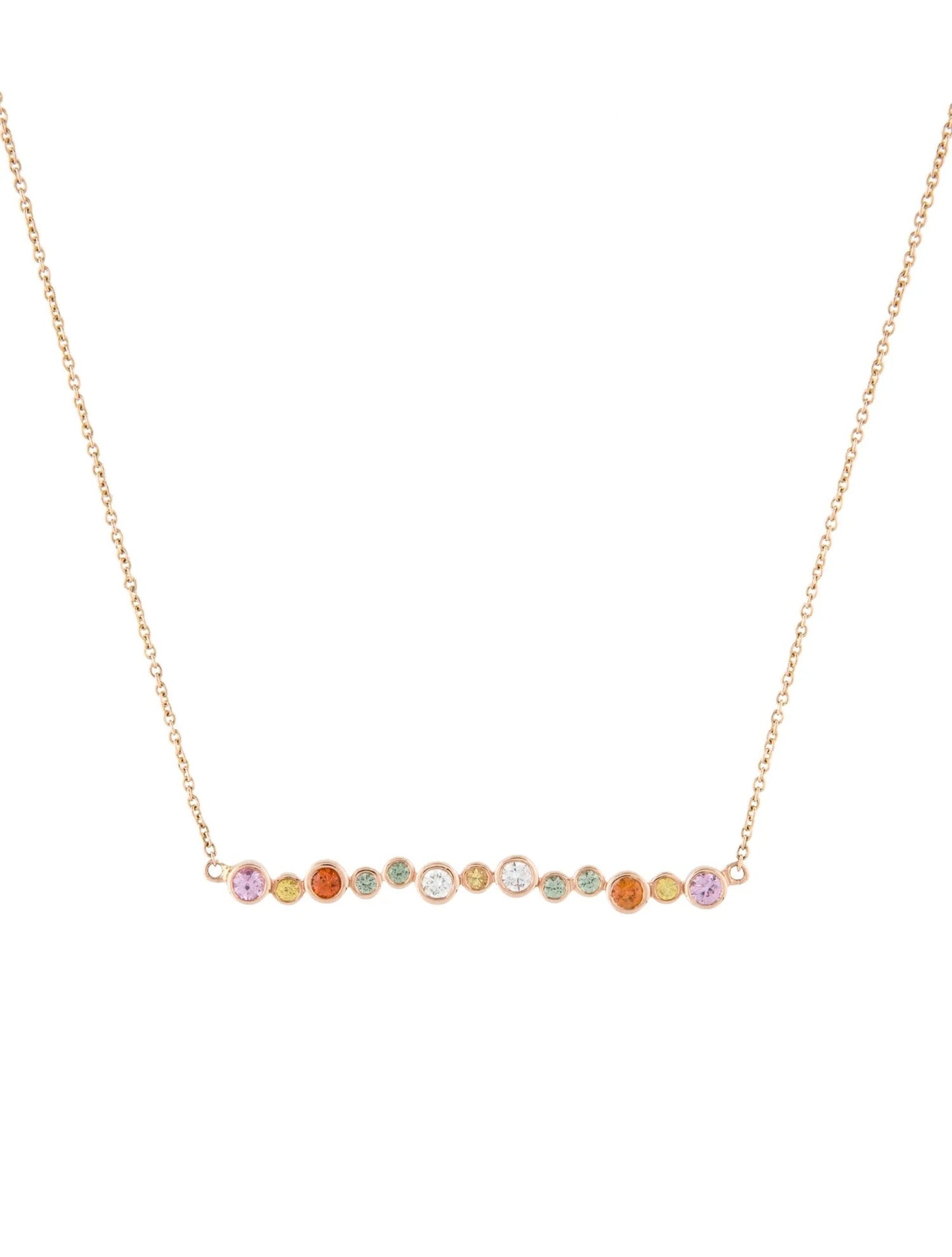 Sapphire & Diamond Bar Pendant Necklace